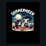 Summerween With A Family Of Vampires At The Beach  Poster<br><div class="desc">Even vampires need a beach day! This humorous take brings the undead out for some rays and sandcastles. Great for family matching outfits or Halloween in summer themes.</div>