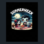 Summerween With A Family Of Vampires At The Beach  Poster<br><div class="desc">Even vampires need a beach day! This humorous take brings the undead out for some rays and sandcastles. Great for family matching outfits or Halloween in summer themes.</div>