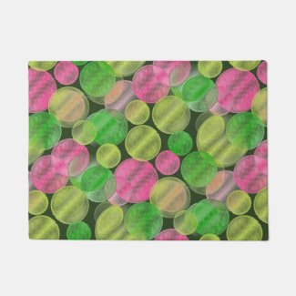 Summery Bubbles in Green and Pink Doormat
