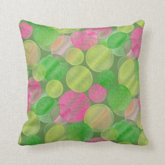 Summery Circle-Filled Throw Pillow