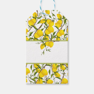Summery Citrus Lemon Tree Branches Gift Tags