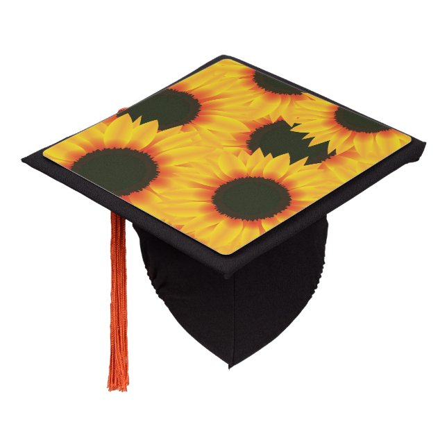 Summery sunflowers graduation cap topper (Angled)