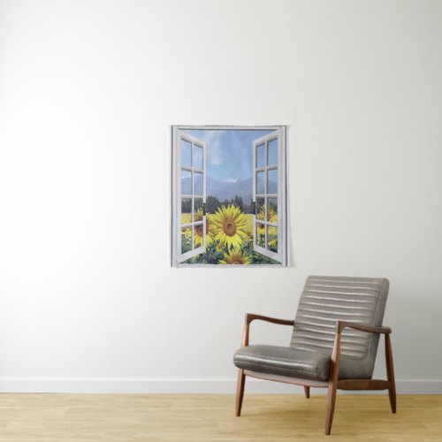 Summery Sunflowers Wall Hanging Tapestry
