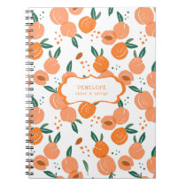 Summery Sweet Peach Pattern | Monogram Notebook
