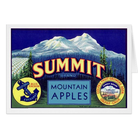 Summit Apples - Vintage Fruit Crate Label Cards (Front Horizontal)