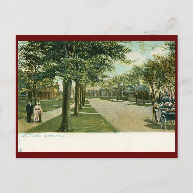 Summit Ave., St. Paul, MN Vintage Postcard (Front)