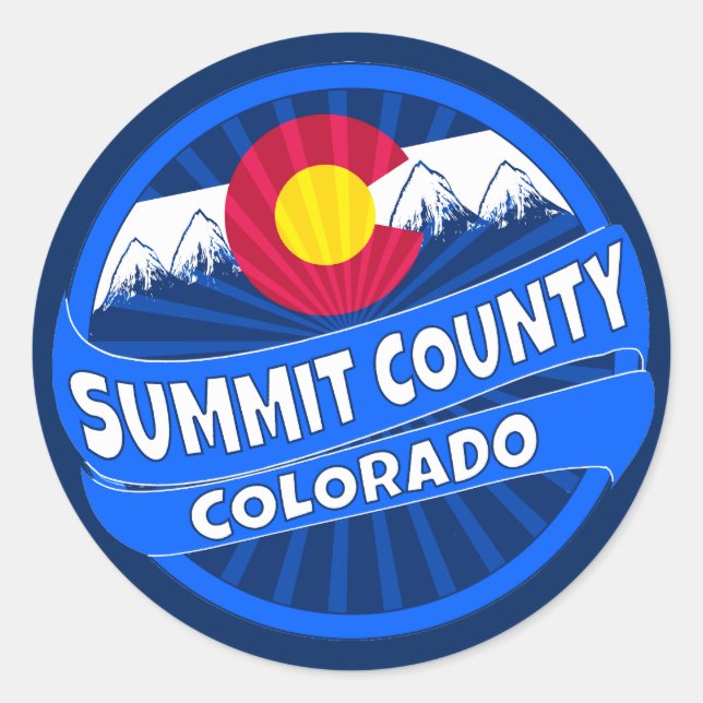 Summit County Colorado mountain burst sticker (Front)
