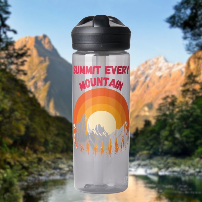 Summit Every Mountain | Motivational Hiker’s Goal  Water Bottle (Creator Uploaded)
