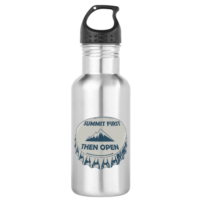 Summit First Then Open Stainless Steel Water Bottle (Front)