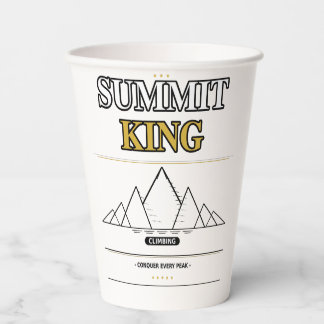 Summit King Mountain Peak Adventure Party Paper C Cups