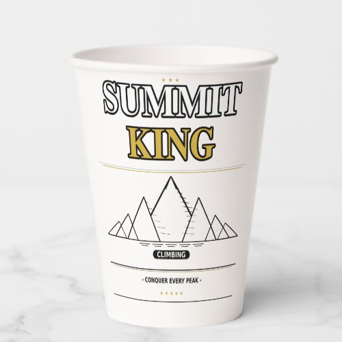 Summit King Mountain Peak Adventure Party Paper C Cups