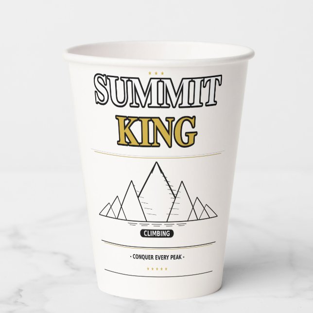 ​Summit King Mountain Peak Adventure Party Paper C Cups (Front)