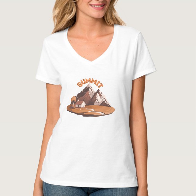 ​Summit Mountain Adventure Nature Lover Graphic T- T-Shirt (Front)