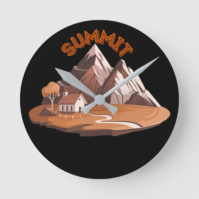 ​Summit Mountain Adventure Round Wall Clock (Front)