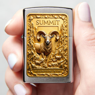 Summit Mountain Ram Golden Peak Zippo Lighter