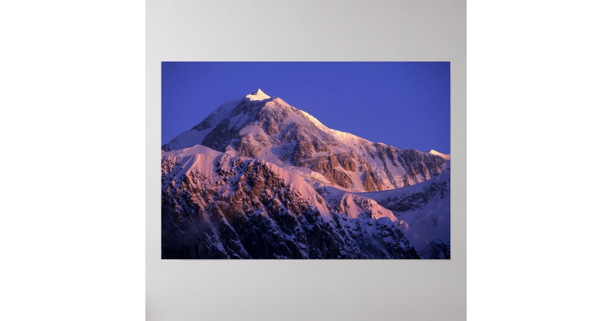 Summit of Denali Peak Mt. McKinley) at Poster | Zazzle