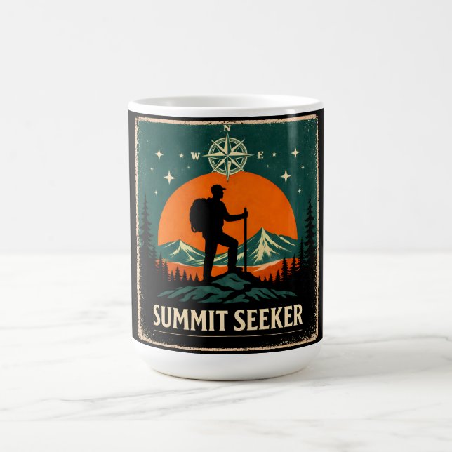 Summit Seeker – Mountain Top Hiker Achievement Coffee Mug (Center)
