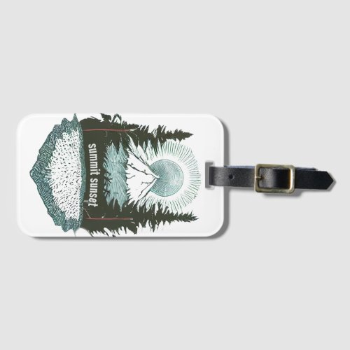 Summit Sunset Camping Luggage Tag