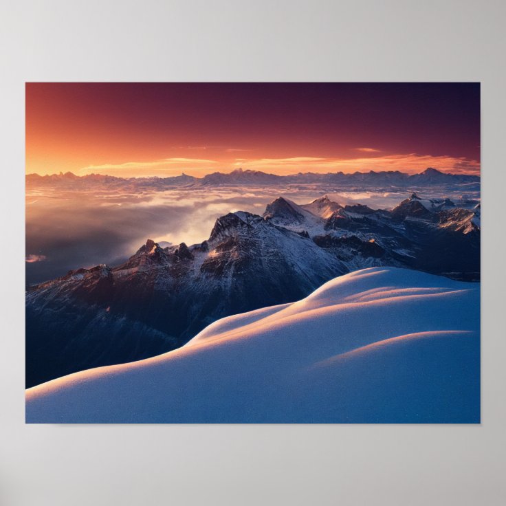 Summit Sunset Poster | Zazzle