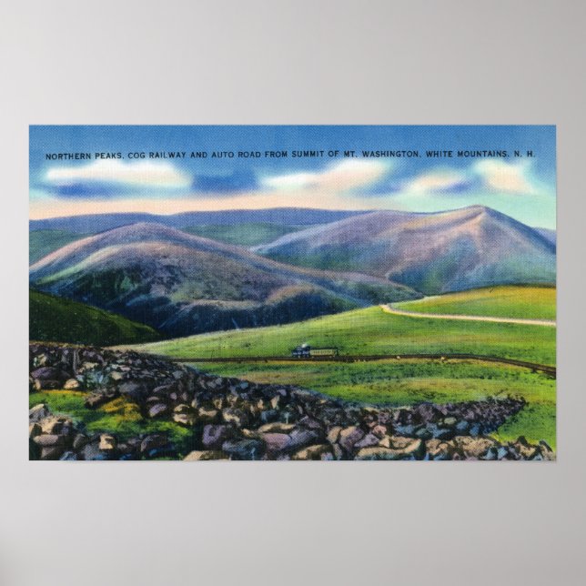 Summit View of Cog Rail, Northern Peaks Poster (Front)