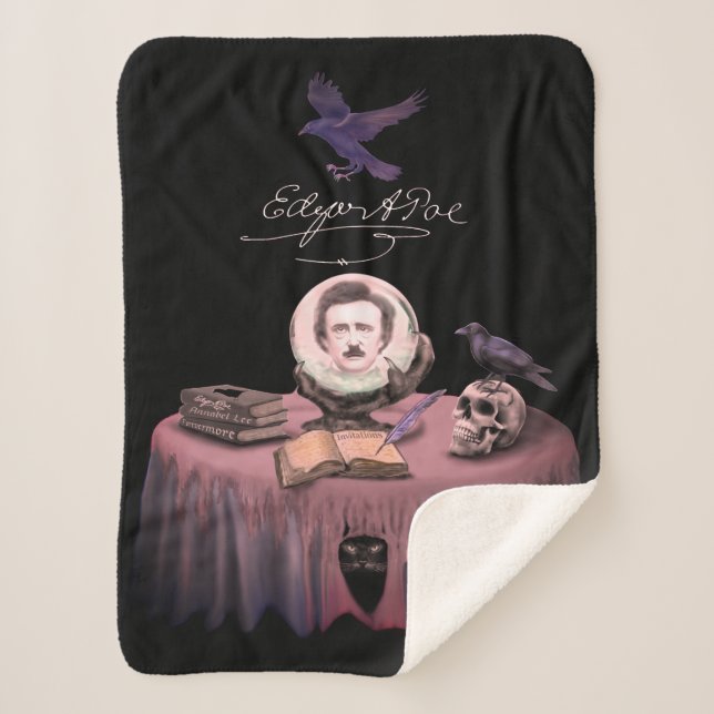 SUMMONING EDGAR ALLAN POE SHERPA BLANKET (Front)