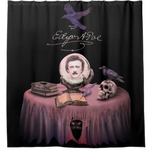 SUMMONING EDGAR ALLAN POE SHOWER CURTAIN