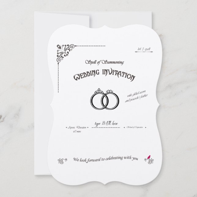 Summoning Spell Wedding Invitation (Front)