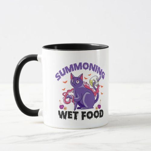 Summoning Wet Fpod Funny Spooky Cat Halloween Mug