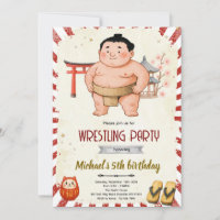 Sumo birthday party invitation