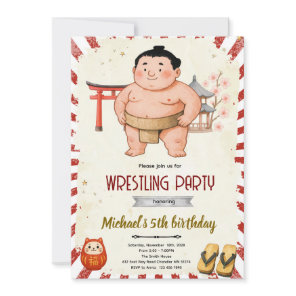 Sumo birthday party invitation