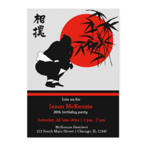 Sumo birthday theme invitation