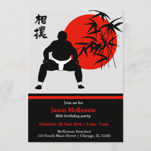 Sumo birthday theme invitation