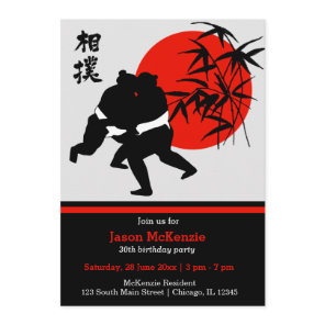 Sumo birthday theme invitation