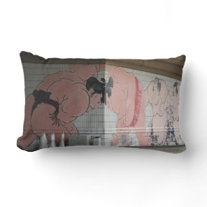 Sumo Mural Wall Art Lumbar Pillow