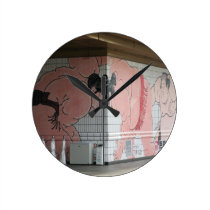 Sumo Mural Wall Art Round Clock Sumo Mural Wall Art Round Clock