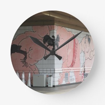 Sumo Mural Wall Art Round Clock