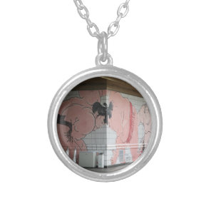 Sumo Mural Wall Art Silver Plated Necklace