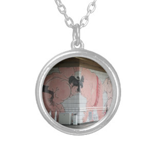 Sumo Mural Wall Art Silver Plated Necklace
