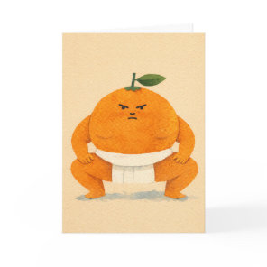 Sumo Orange Greeting Card