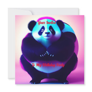 Sumo Panda The Bamboo Gnasher, Birthday Invitation