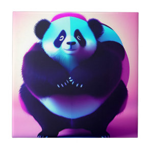Sumo Panda The Bamboo Gnasher, Ceramic Tile
