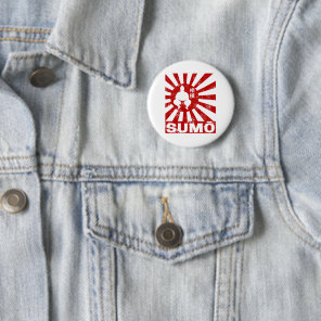 Sumo Retro Wrestler Japanese Vintage Design Button