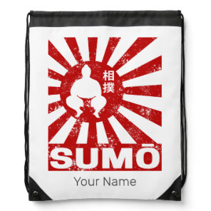 Sumo Retro Wrestler Japanese Vintage Design Drawstring Bag