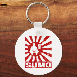 Sumo Retro Wrestler Japanese Vintage Design Keychain