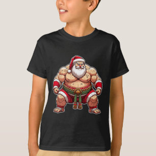Sumo Santa Japanese Wrestler Japan Cool Christmas T-Shirt