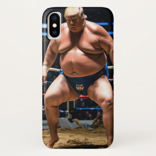 Sumo Showdown Action Shot of Donald Trump in the  iPhone X Case