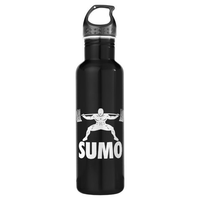 SUMO SQUAT - Powerlifting Motivational Stainless Steel Water Bottle (Front)