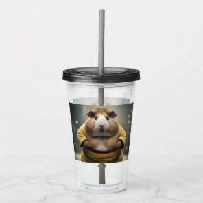 "Sumo Squeakdown: The Mighty Guinea Pig Wrestler" Acrylic Tumbler