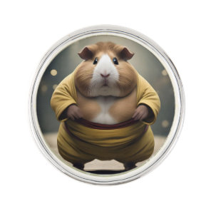 "Sumo Squeakdown: The Mighty Guinea Pig Wrestler" Lapel Pin