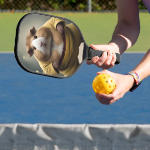 "Sumo Squeakdown: The Mighty Guinea Pig Wrestler" Pickleball Paddle